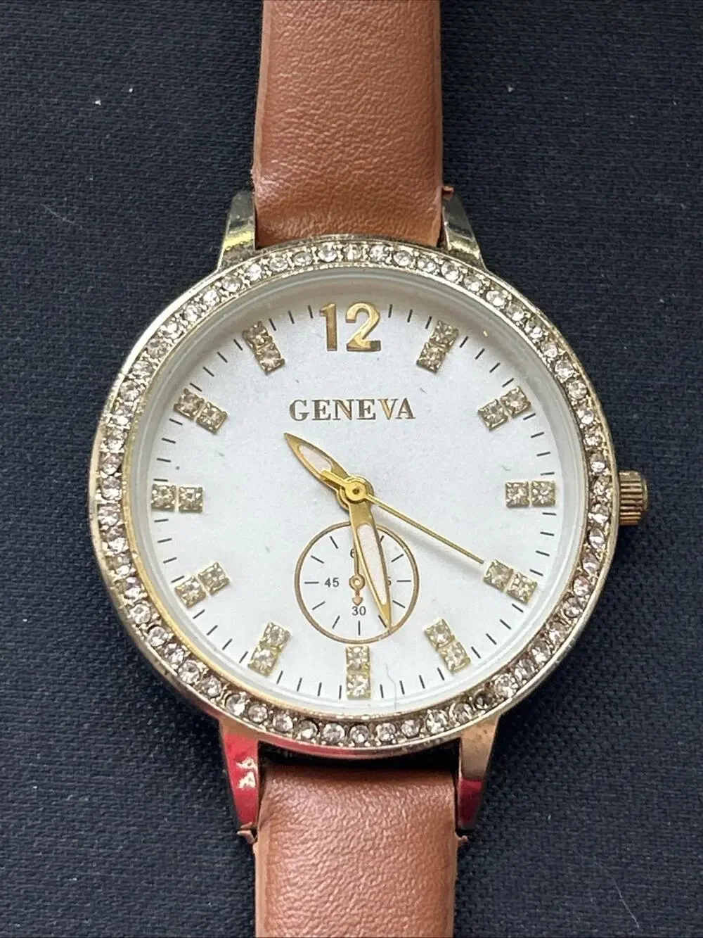 Geneva Gold Tone White Dial Women’s Quartz Watch